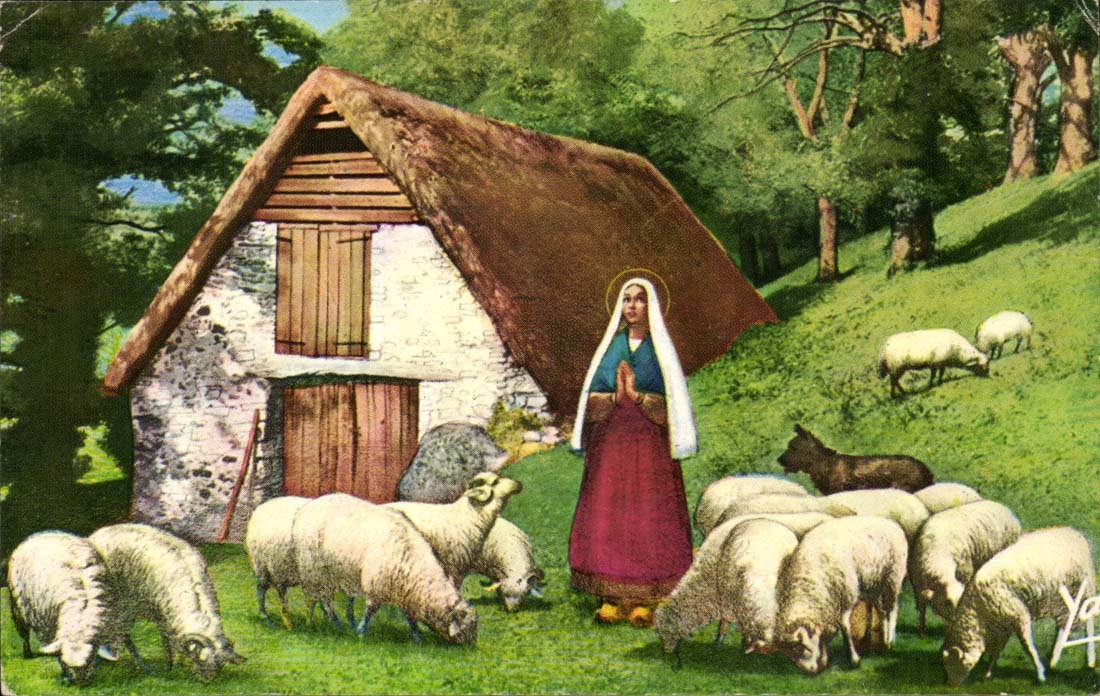 Lourdes CPA Sainte Bernadette prie en gardant ses moutons