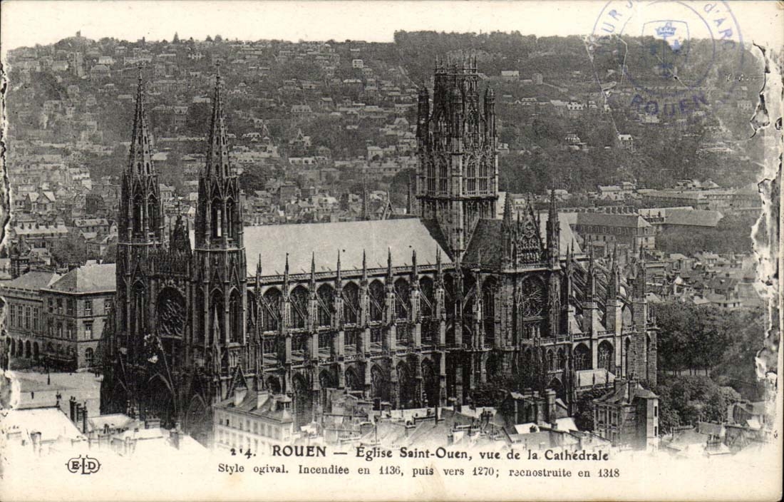 Rouen CPA Eglise saint Ouen vue de la cathedrale