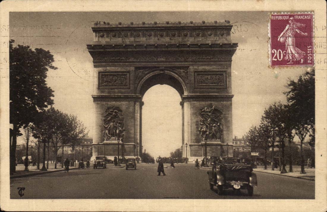 Paris CPA l'arc de triomphe de l'etoile 
