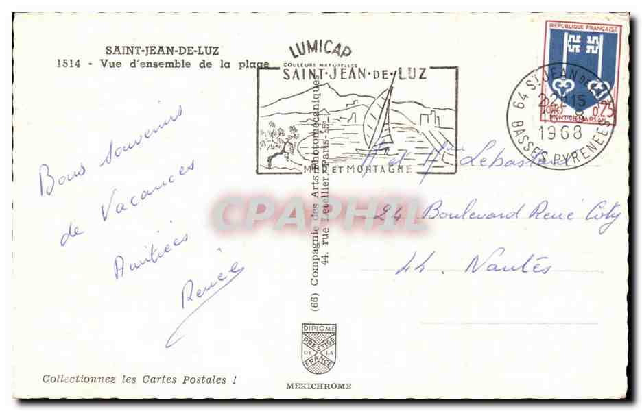 Saint-Jean-de-Luz — Vue d'ensemble de la plage — Lumicad — Verso