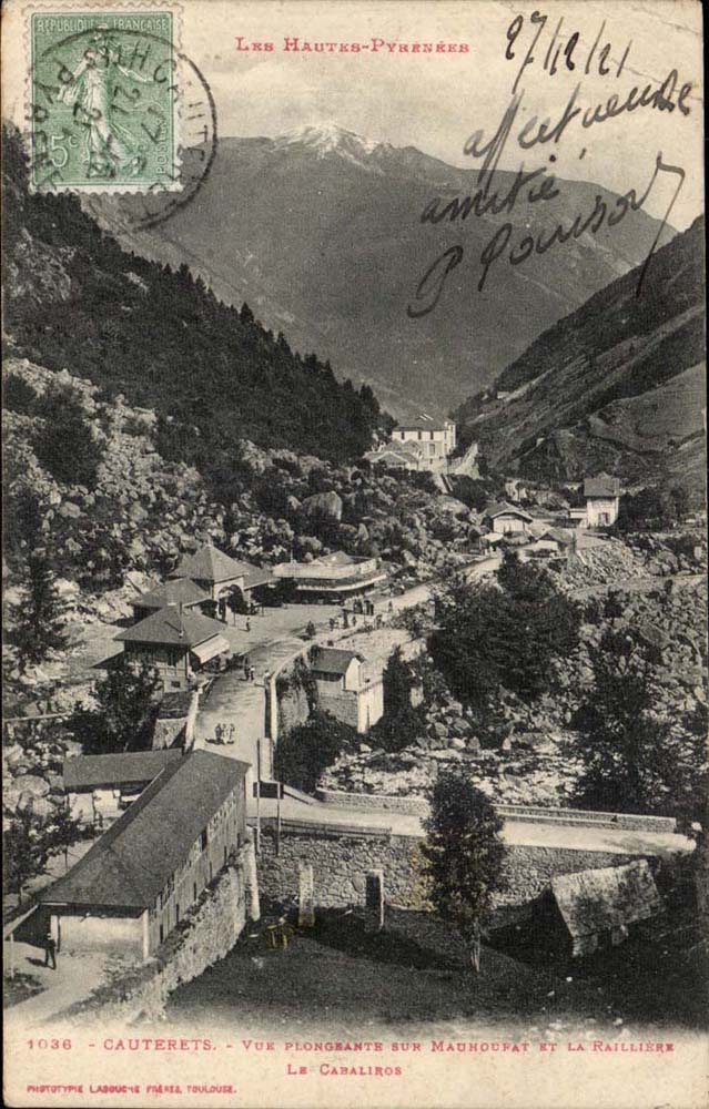 Cauterets — Vue plongeante sur Maunoupat et La Raillière — Phototypie Labouche Frères Toulouse