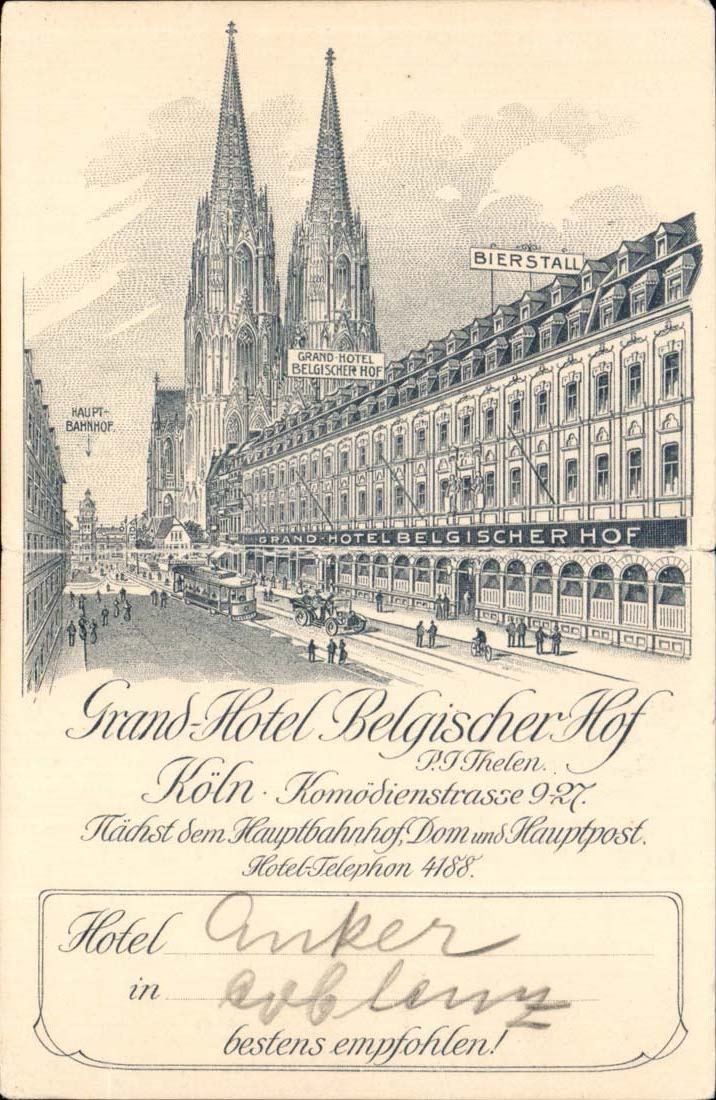Allemagne CPA Grand Hotel Belgischer Hof Koln
