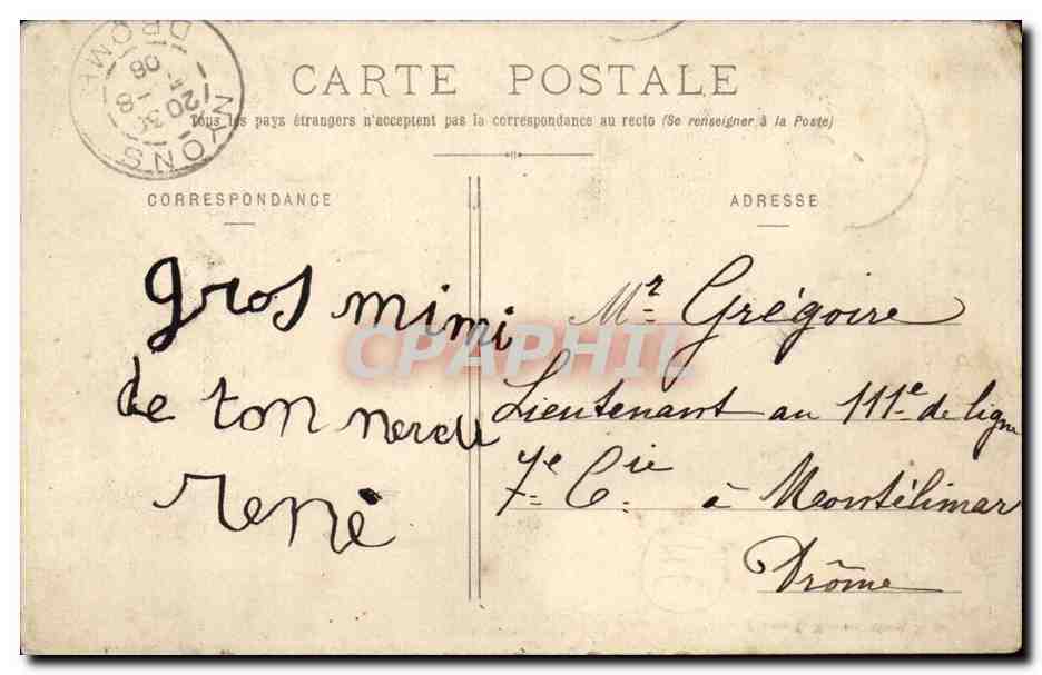 Nyons CPA Le pied de Vaux et le vieux Nyons — Rückseite