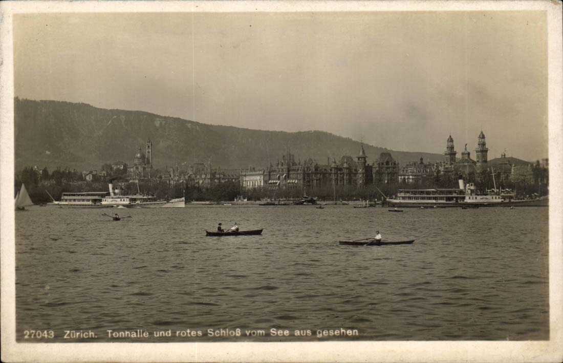 Zurich — Tonhalle et château rouge vus du lac — Wehrli Verlag, Kildberg b. Zürich, n° 27043