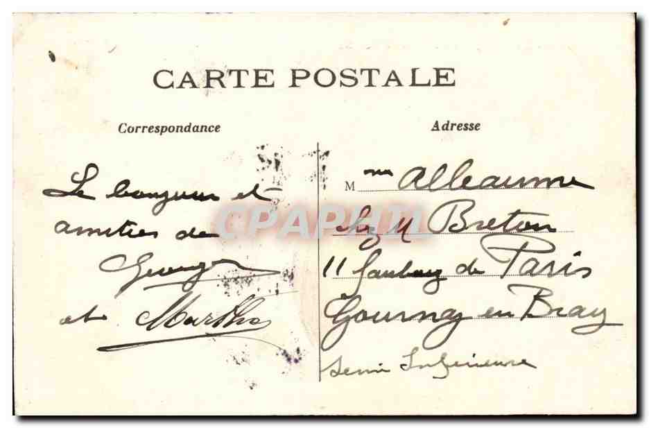Paris CPA L'opera vu de la rue Scribe — Rückseite
