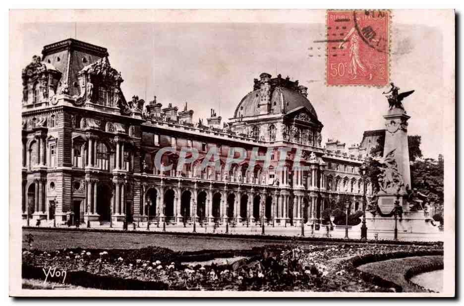 Paris CPA Jardin des Tuileries Pavillon de Rohan et monument de Gambetta