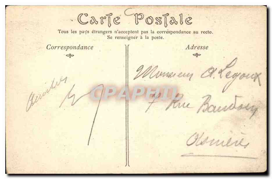 Auxerre CPA Tombeau de Paul Bert — Rückseite