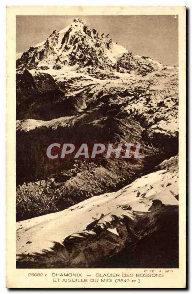 Chamonix CPA Glacier des bossons et aiguille du Midi (3842m)