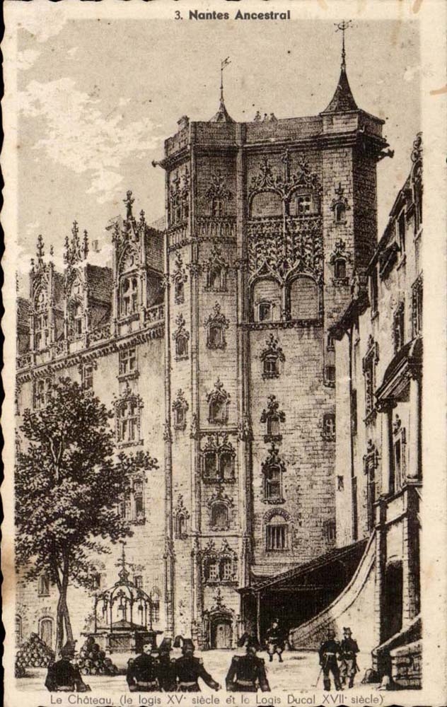 Nantes ancestral CPA Le chateau Le logis ducl