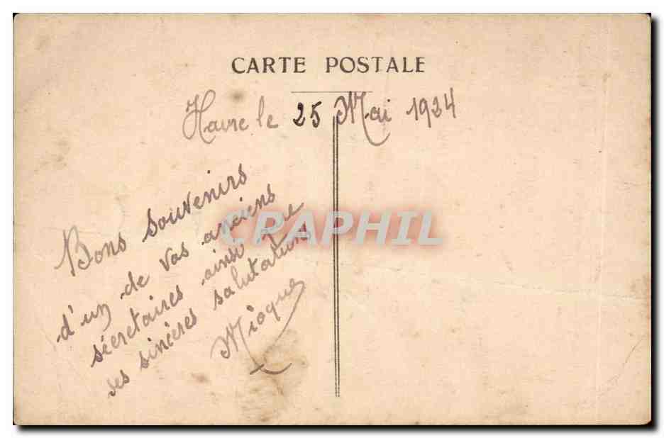 Le Havre CPA L'hotel de ville — Rückseite