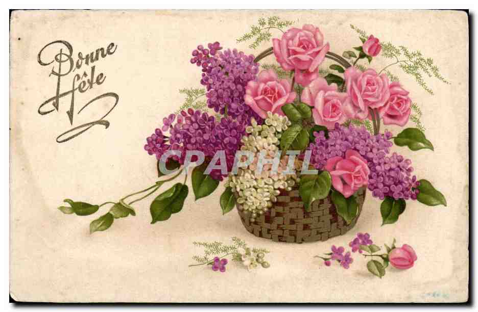 CPA Fantaisie Bonne fete Fleurs