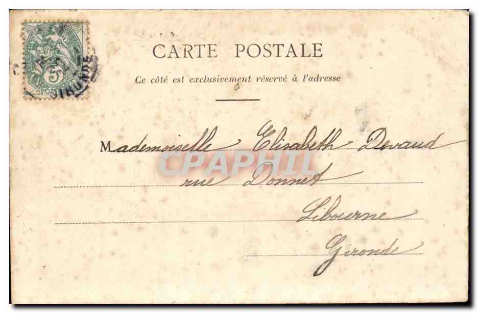 Bordeaux - Le Monument Gambetta — Collection Gorce, phot.-édit. Talence (Gironde) n°6 — Achterkant