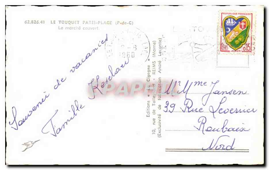 Le marché couvert — Le Touquet-Paris-Plage — Éditions La Cigogne — Reverso
