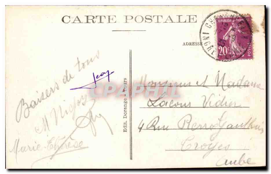 Chenonceaux CPA Le chateua (cote Ouest) Monument historique — Rückseite