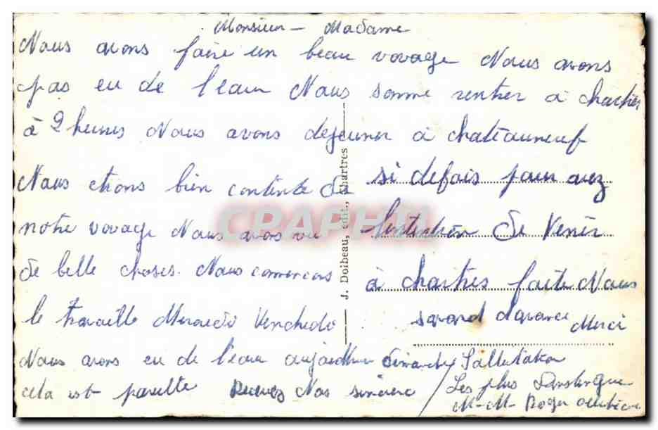Chartres CPA Vue generale — Verso