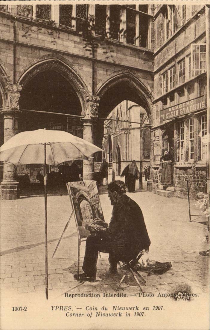 Ypres — Coin du Nieuwerk en 1907 — Photo Anton Antonou, série 1907-2