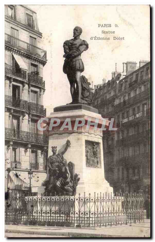 Paris CPA Statue d'Etienne Dolet