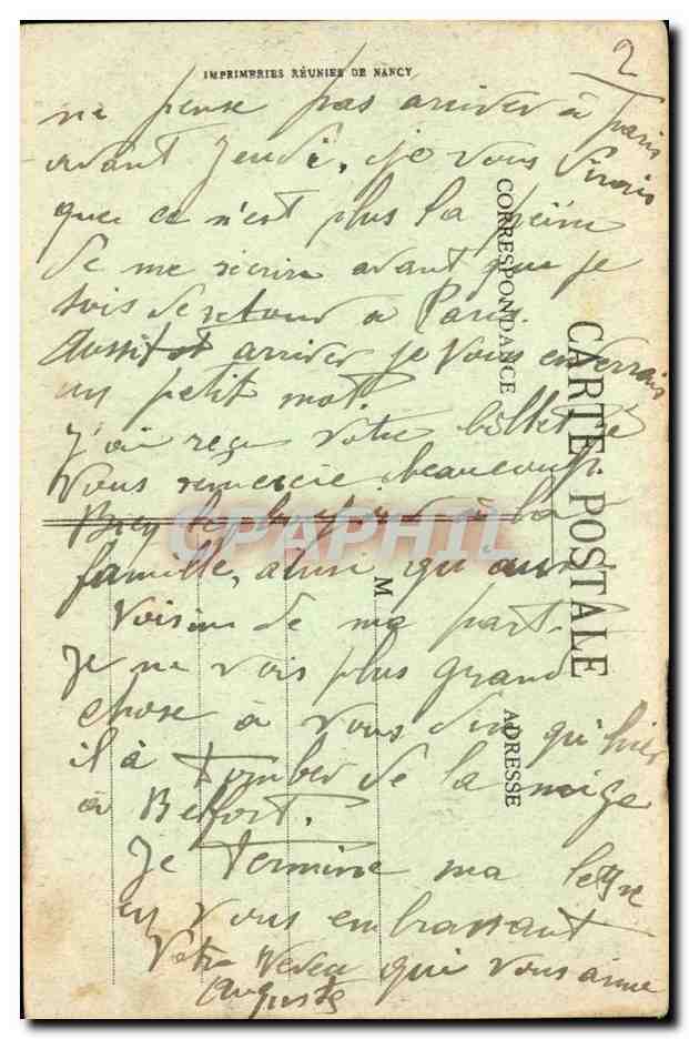 Belfort CPA Le lion Bartholdi — Verso