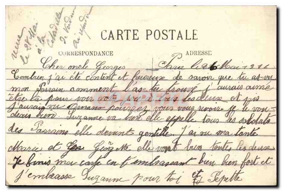 Belfort CPA Le lion (oeuvre de Bartholdi) — Verso