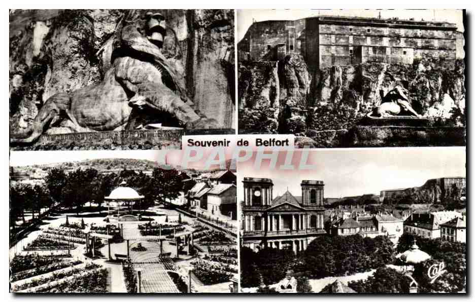 Belfort CPA Souvenir Roseraie chateau lion Saint Christophe