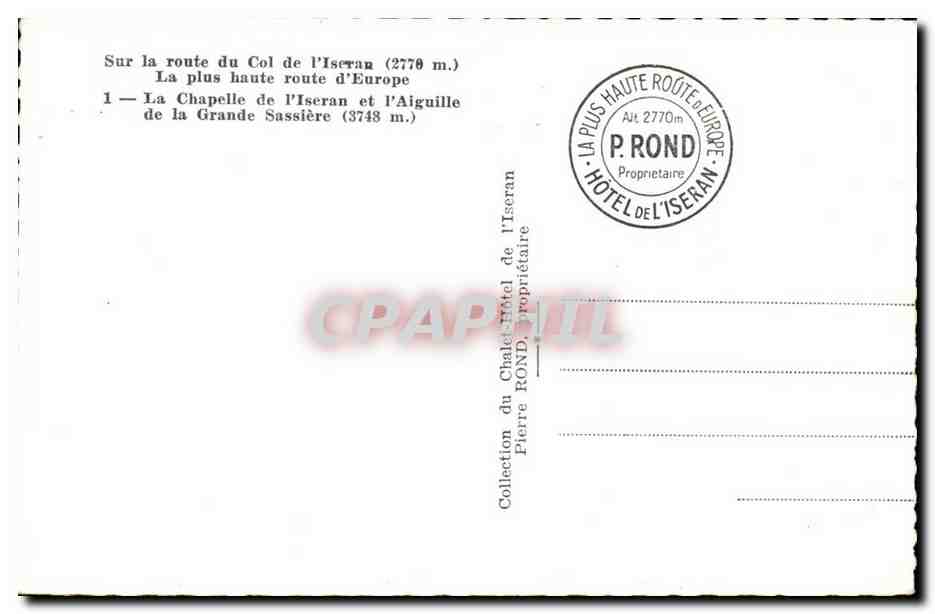 Chapelle de la Grande Sassière — Route du Col de l’Iseran (2770 m) — Collection Pierre Rond — Reverso