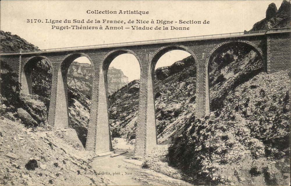 CPA Ligne du sud de la France de Nice a Digne Section de Puget Theniers a Annot Viaduc de la Donne