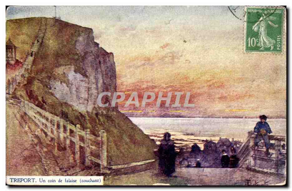 Le TReport CPA Un coin de falaise (couchant)
