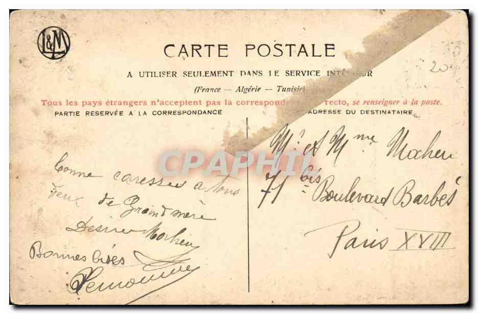 Le TReport CPA Un coin de falaise (couchant) — Rückseite