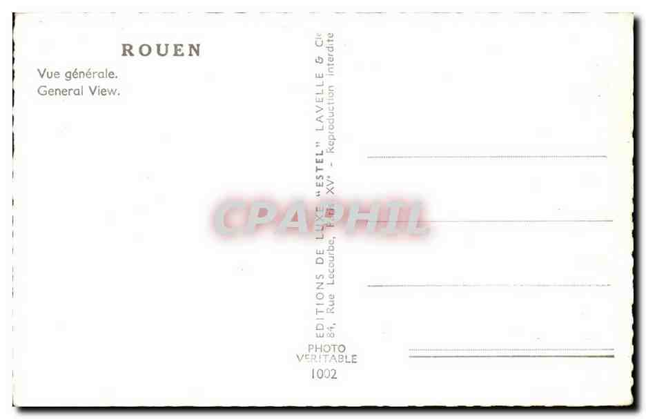 Rouen CPA Vue generale — Verso
