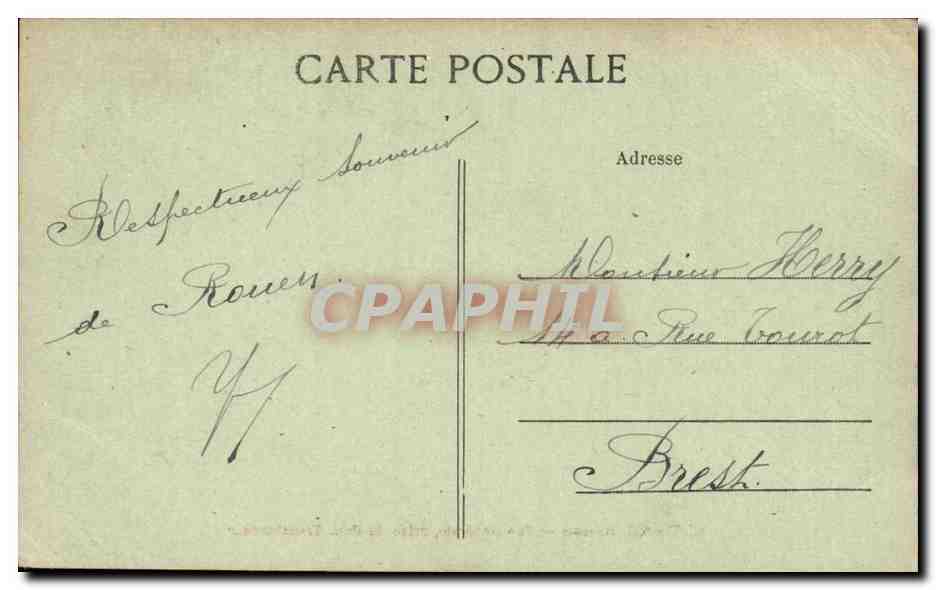 Rouen CPA Vue generale prise du pont transbordeur — Verso