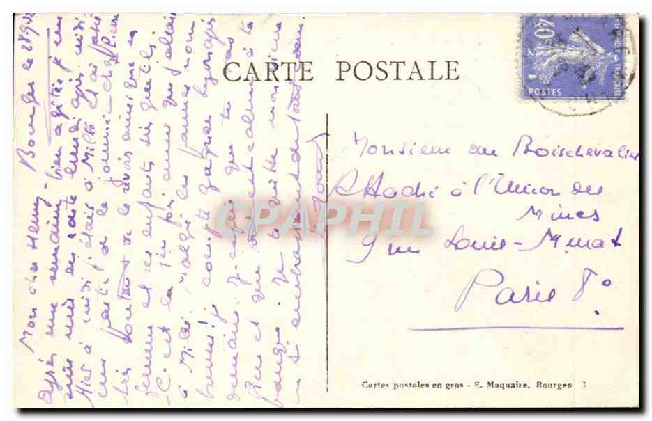 Bourges CPA Vue panoramique (18eme) — Rückseite