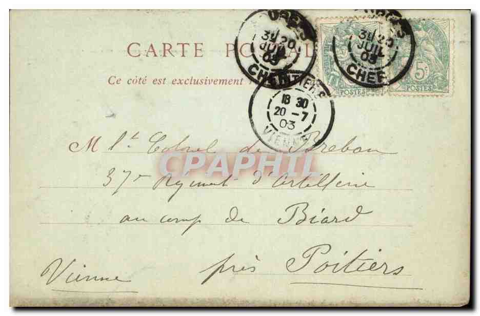 Rouen CPA Vue generale prise de al cote Sainte Catherine — Rückseite