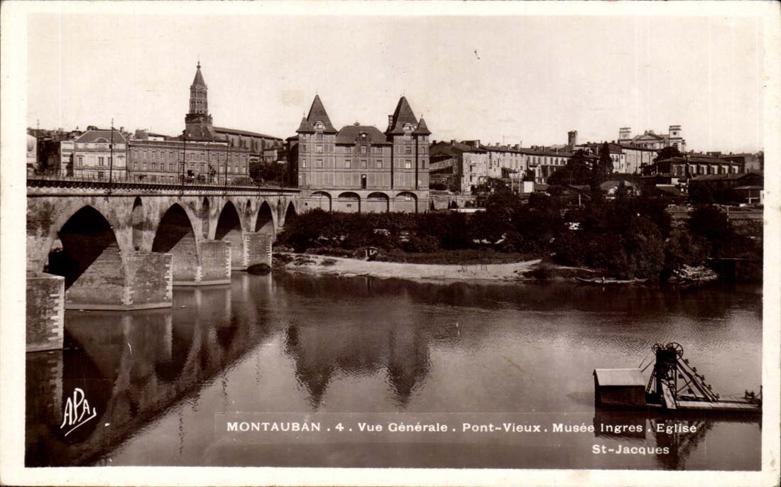 Montauban — Vue Générale. Pont-Vieux. Musée Ingres. Église St-Jacques — APA