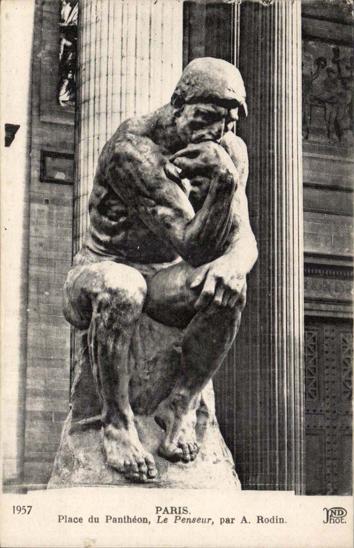 Paris CPA place du Pantheon Le penseur Par A Rodin