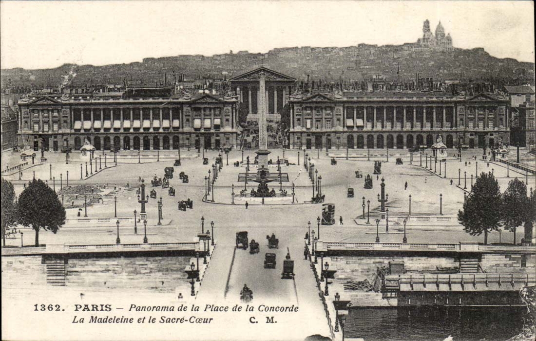 Paris CPA Panorama de la place de la Concorde