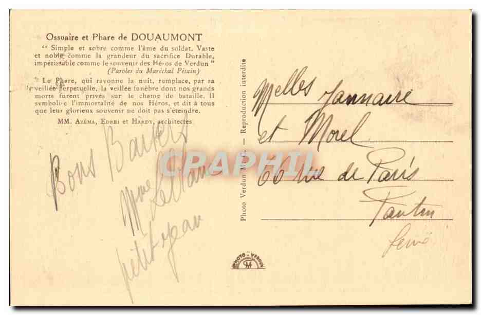 Ossuaire et Phare de Douaumont et Cimetière National — 15.000 Tombes — Photo Verdon — Reverso