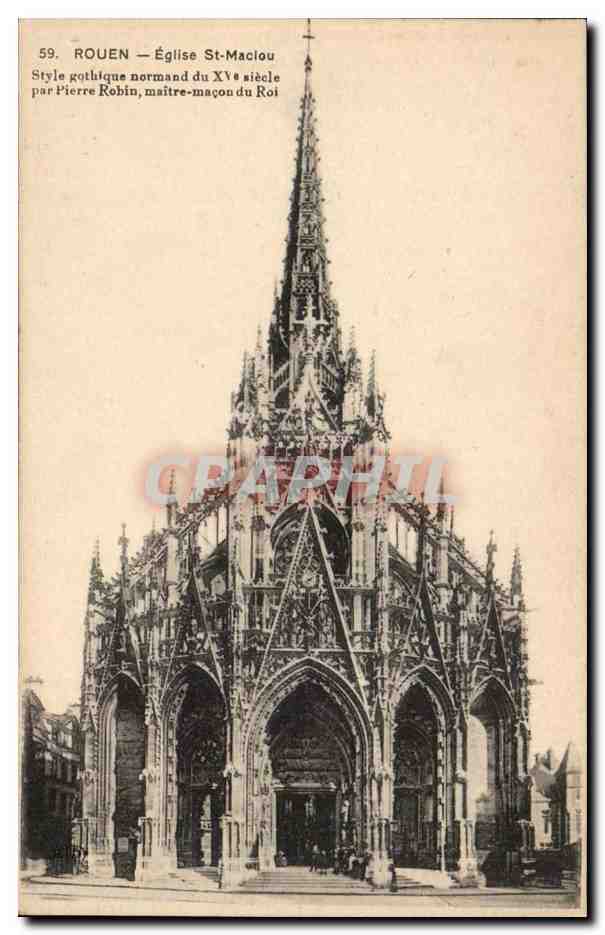 Rouen CPA Eglise St maclou Style gothique par Pierre Robin maitre macon du roi