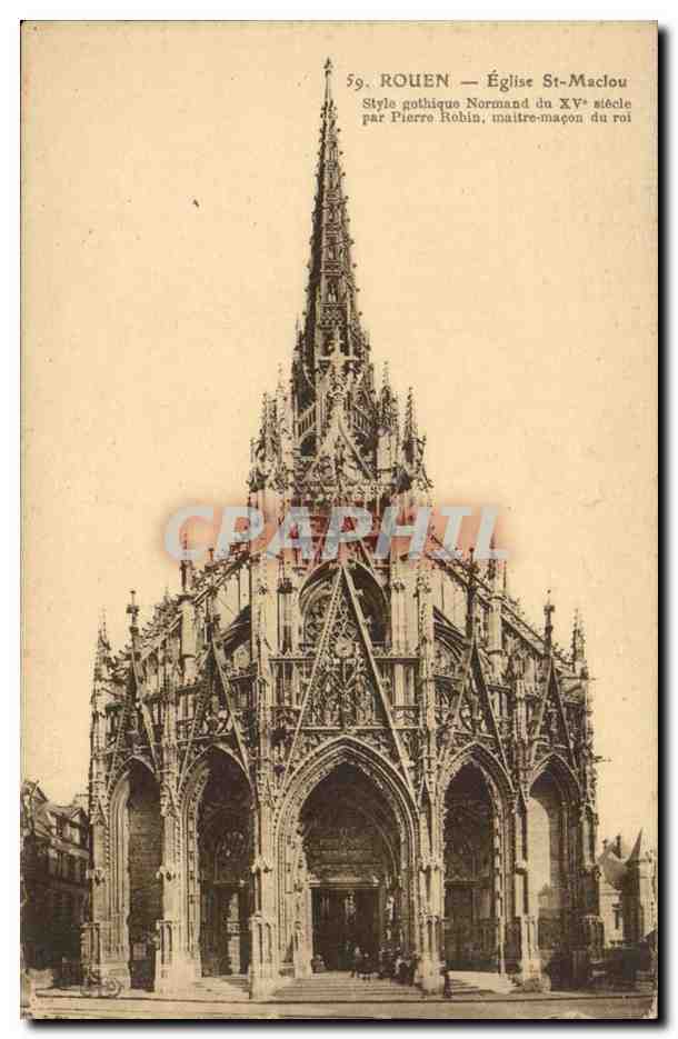 Rouen CPA Eglise St maclou Style gothique par Pierre Robin maitre macon du roi