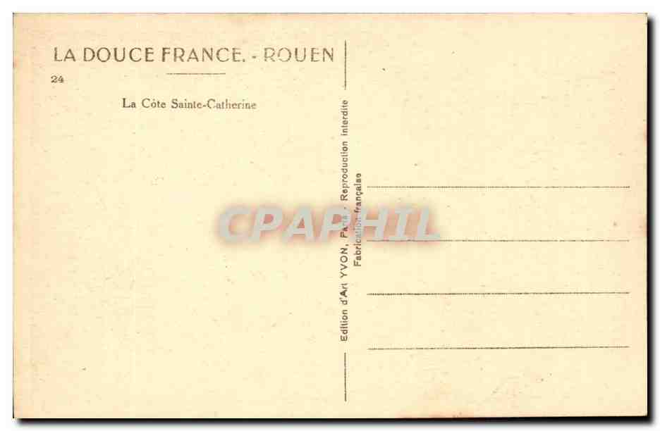 Rouen CPA La Cote Sainte catherine — Verso