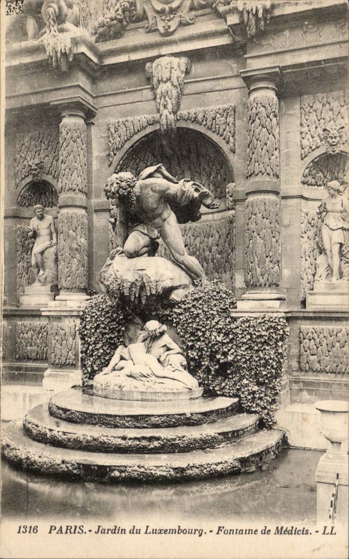 Paris CPA Jardins du Luxembourg Fontaine de Medicis
