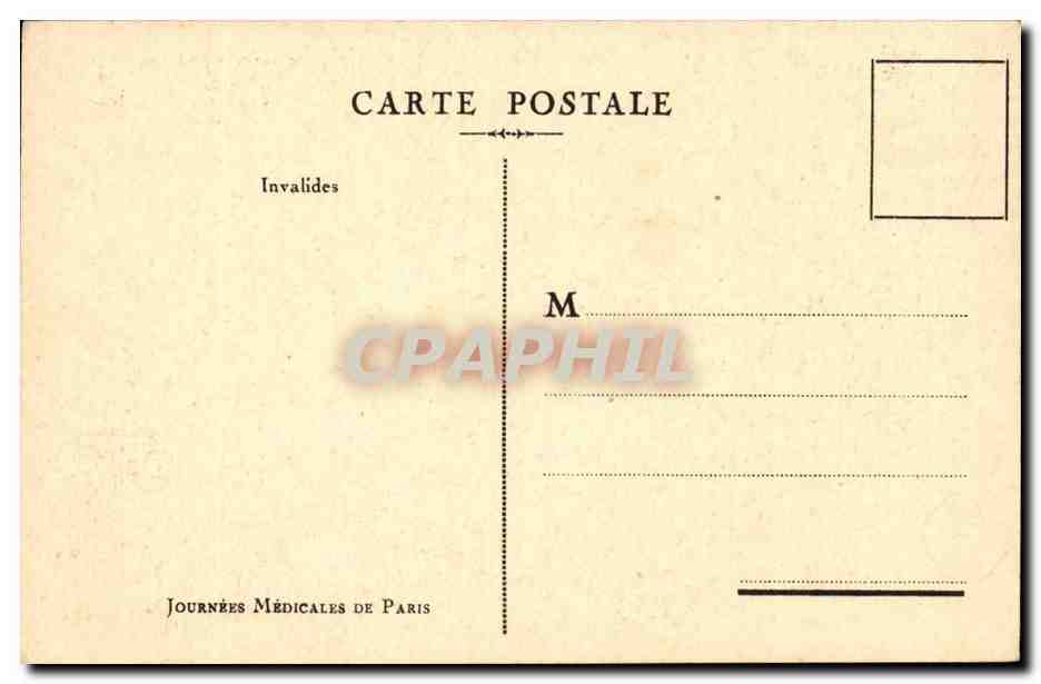 Paris CPA Les Invalides (carte Journees medicales de Paris) — Rückseite