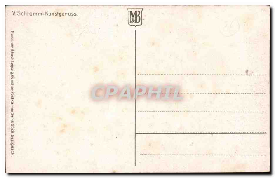 CPA V Schramm Kunstgenuss (jeune femme) — Verso
