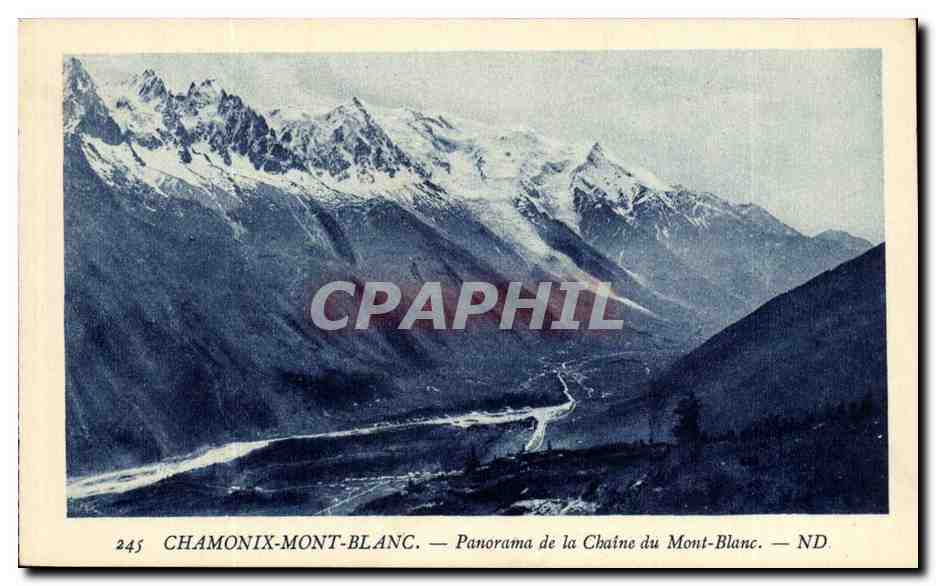 Chamonix Mont Blanc CPA Panorama de la Chaine du Mont Blanc