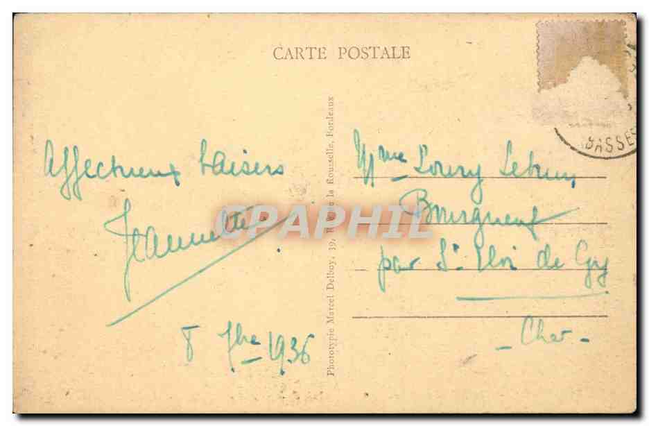 Guethary CPA Vue generale de la Cote et des falaises — Rückseite