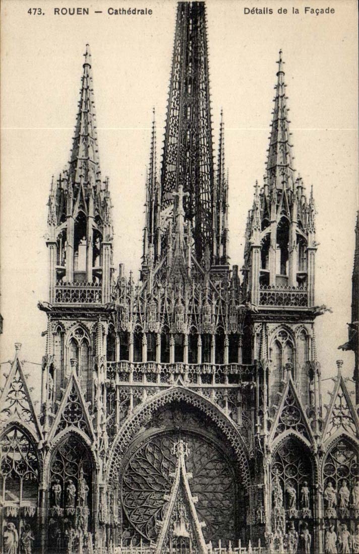 Rouen CPA CAthedrale Details de la facade