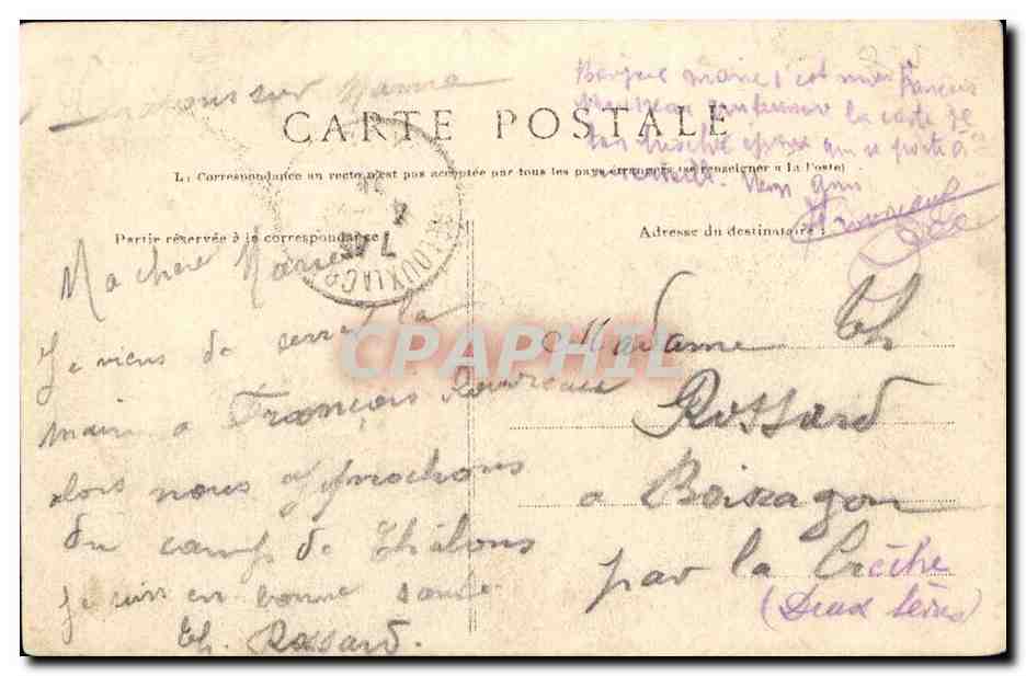 SENS ANCIEN — La Cathédrale avec la Tour de Plomb — Collection J. D., Sens — Rückseite