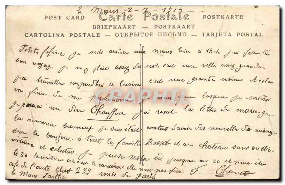 Le mans CPA Veu sur la ville prise du sommet de la Tour de la cathedrale — Rückseite