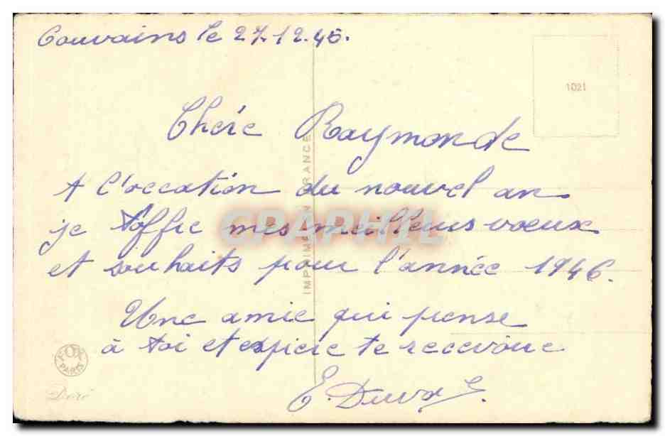 CPA FAntaisie Bonne annee Fleurs — Verso