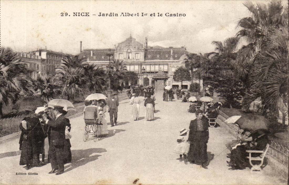 Nice CPA Jardins Albert 1er et le casino