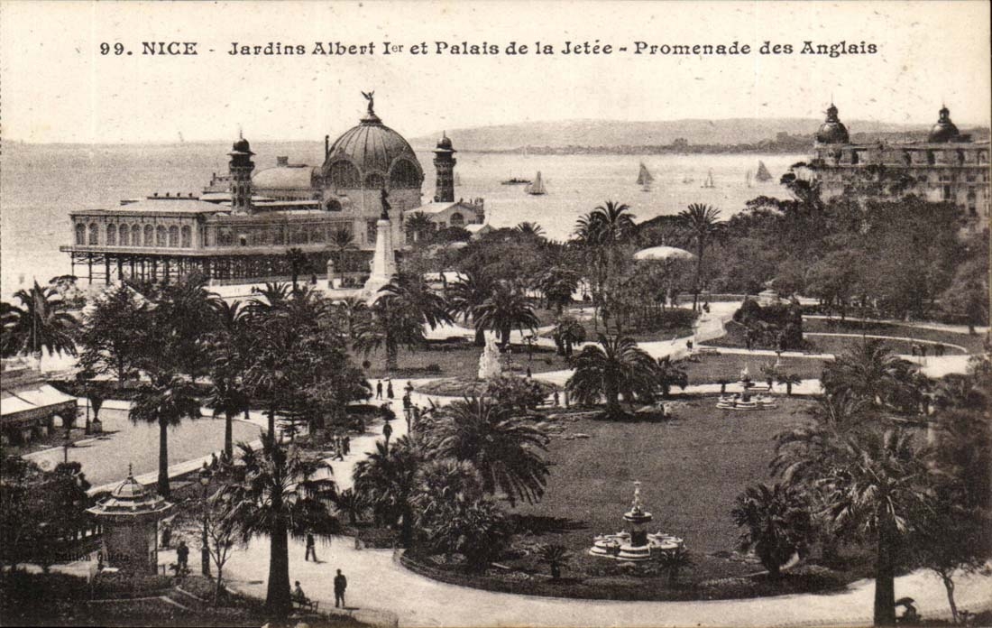 Nice CPA Jardins Albert 1er et palais de la jetee Promenade des Anglais